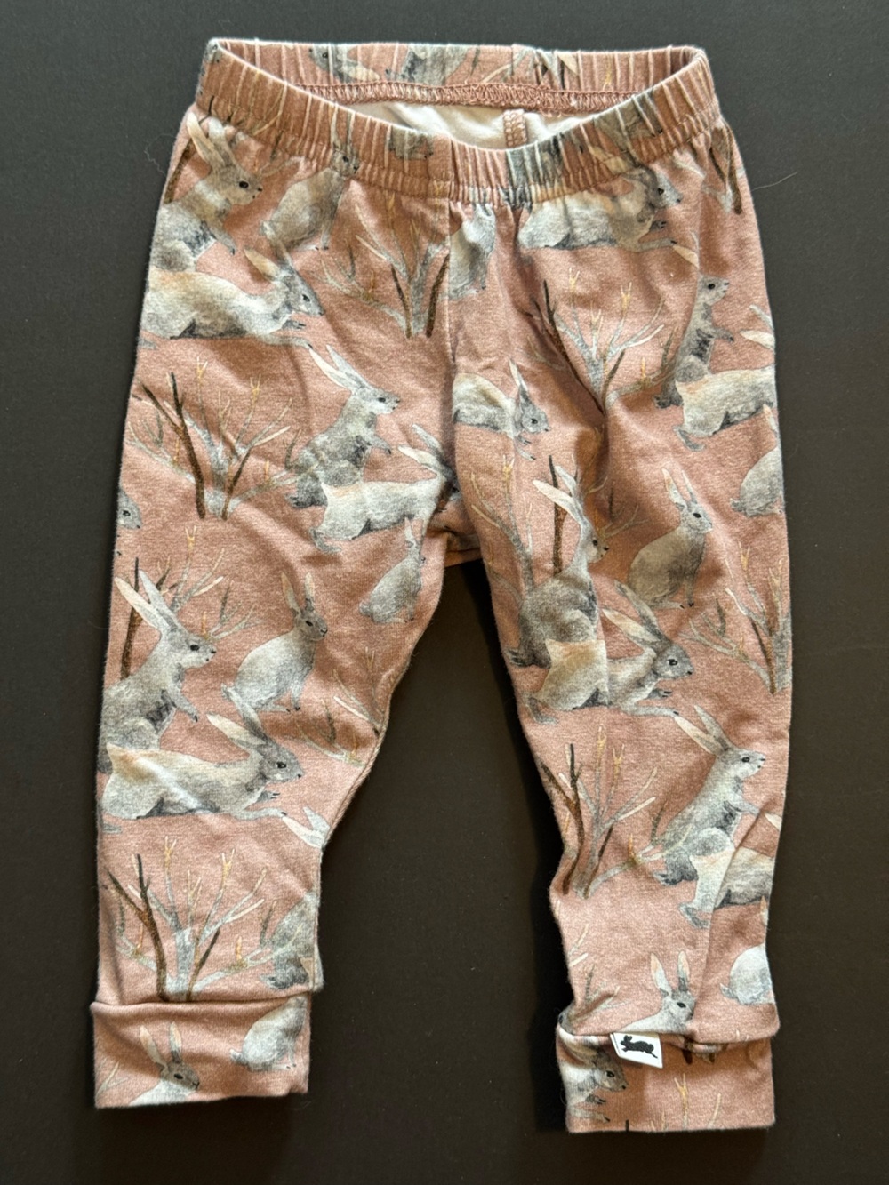 Girls' Bunny-Print Peach Leggings
